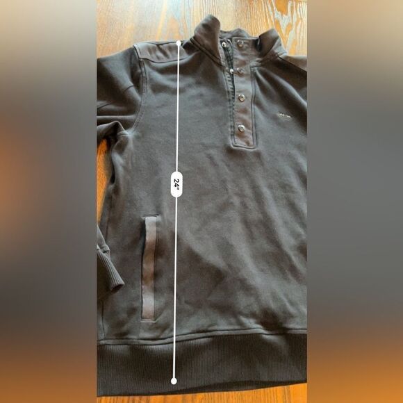 Calvin Klein Men’s 1/4 zip button pullover black sweater Medium EUC - Picture 15 of 15